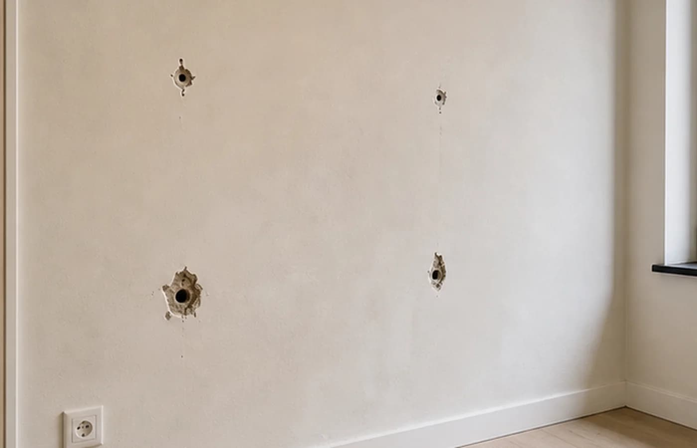 Avant - Fixation murale propre