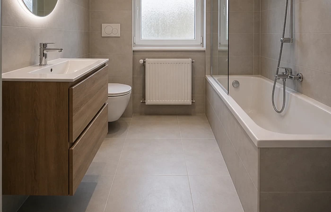 Après - Salle de bain carrelée