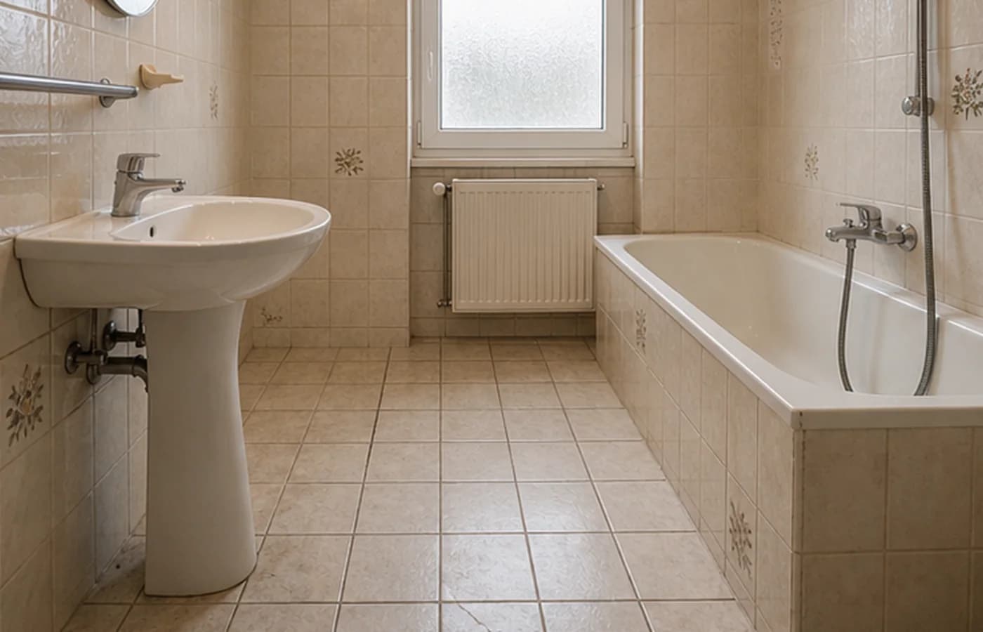 Avant - Salle de bain carrelée