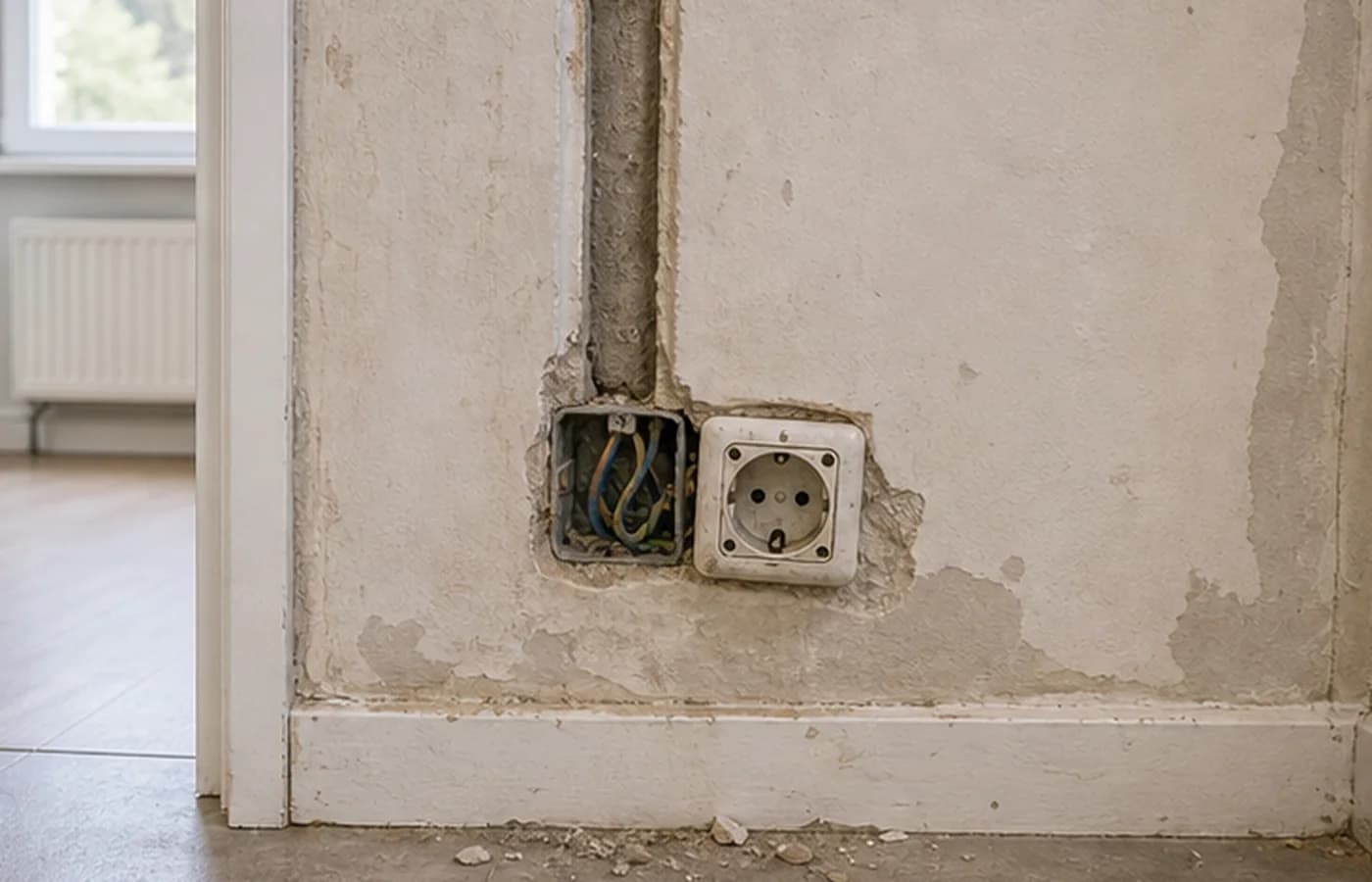 Avant - Point électrique remplacé