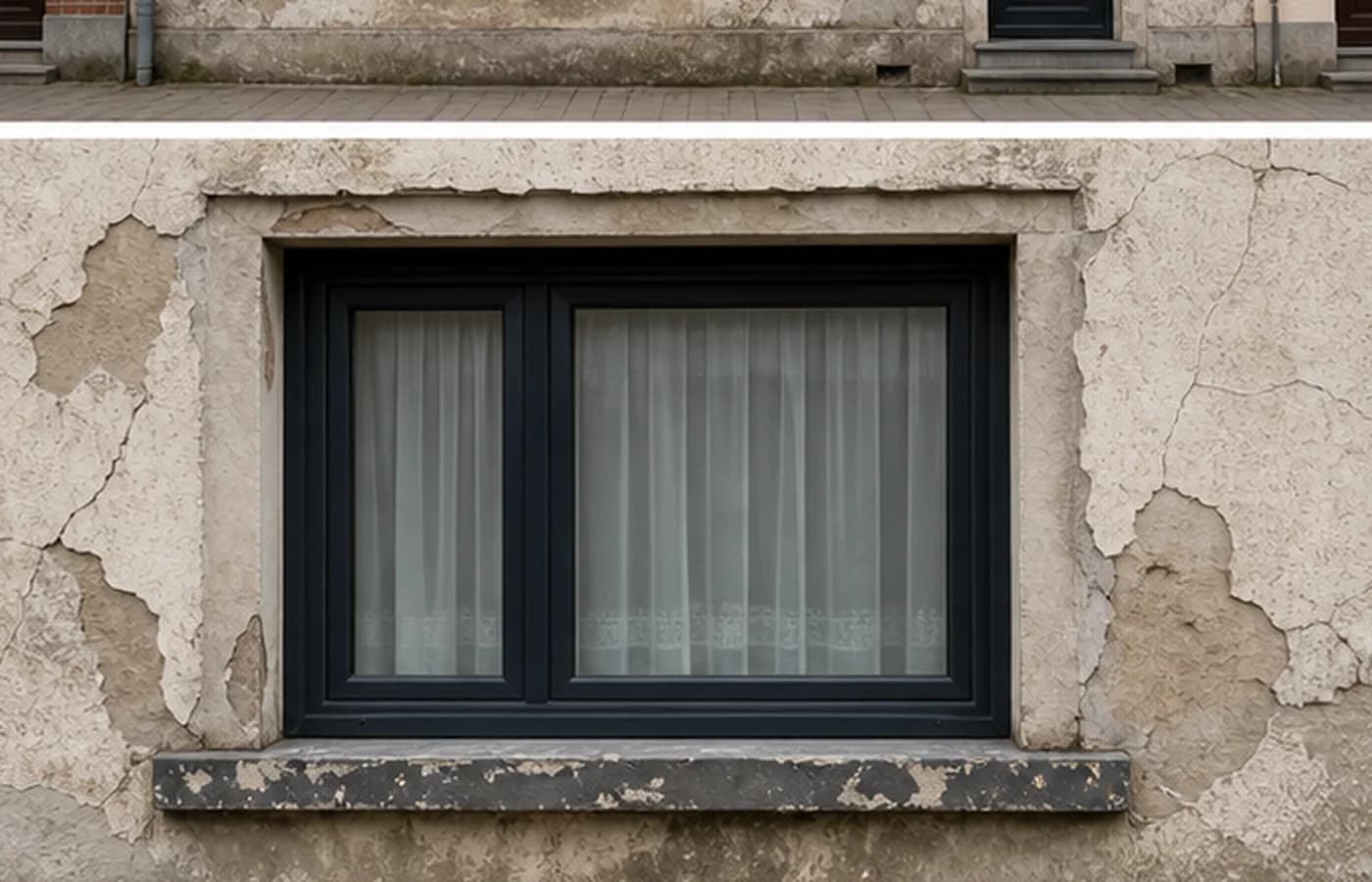 Avant - Détail de façade réparé
