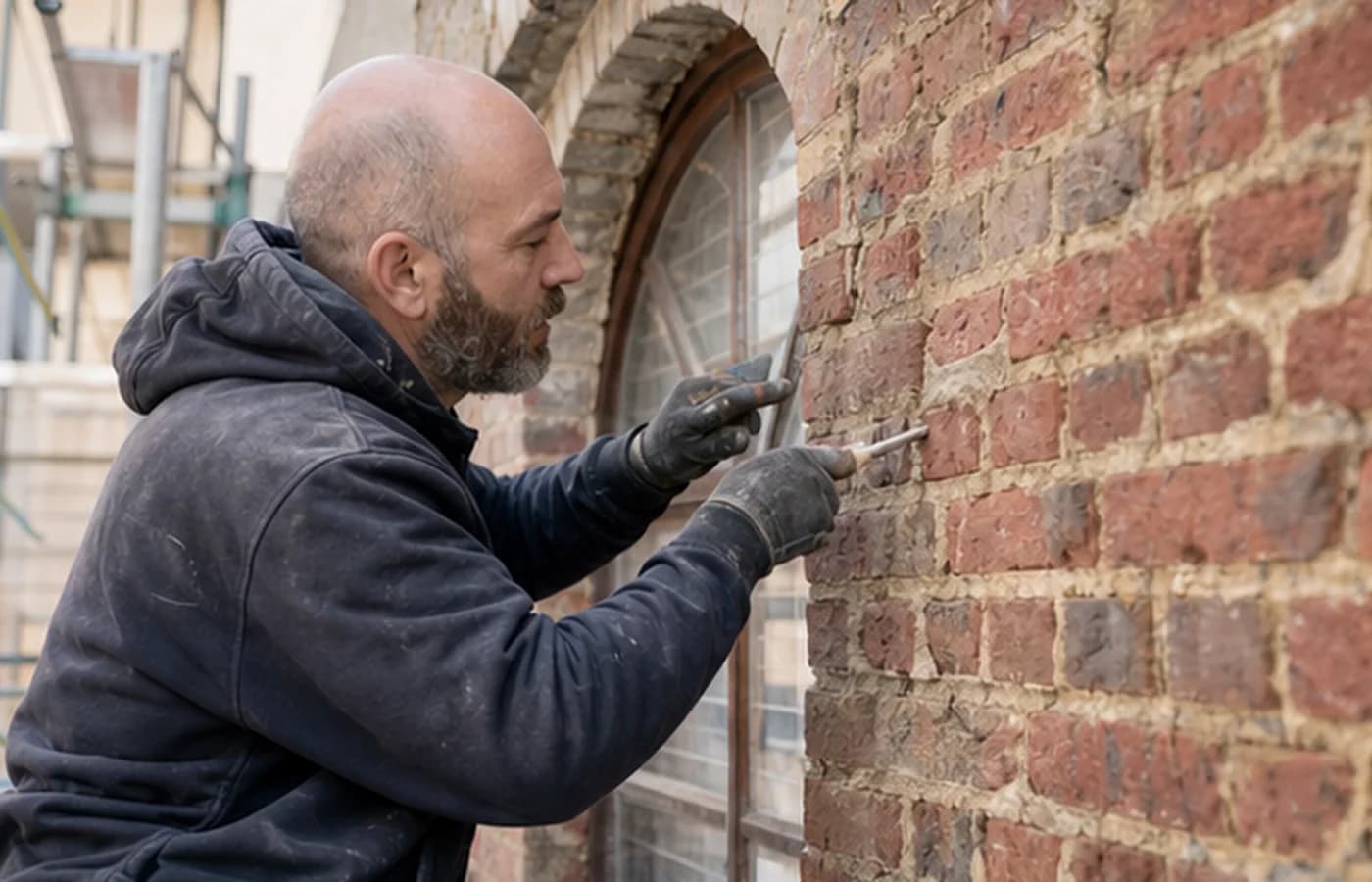 Travaux de maçonnerie générale sur un chantier propre